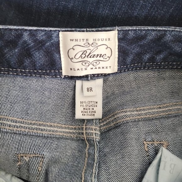 White House Black Market Jeans Womens Size 8R Bootcut Dark Blanc Fit - Picture 8 of 8